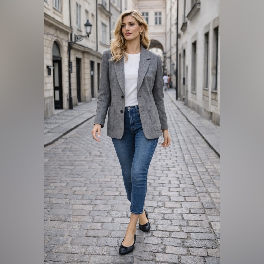 Vintage Panther Gray Wool Blazer